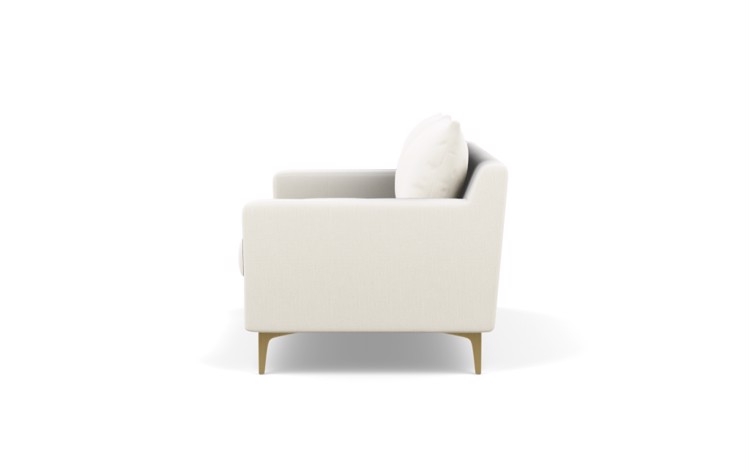 Sloan Sofa in Ivory Fabric with Brass Plated Legs - 83" - Image 4