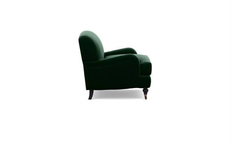 Rose by The Everygirl Chairs in Emerald Fabric with Matte Black with Brass Caster legs - Image 2