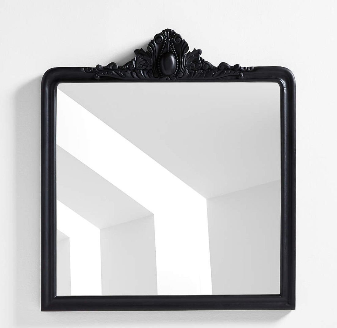 Levon Black Carved Wood Wall Mirror by Leanne Ford - Image 0