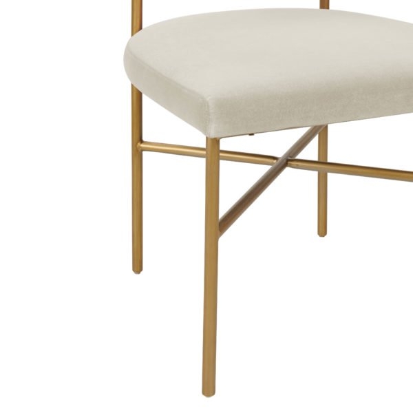 Rachel Performance Velvet Chair in Cream - Image 3