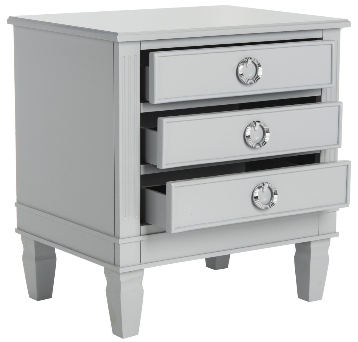 Kira Three Drawer Nightstand - Grey - Safavieh - Image 1