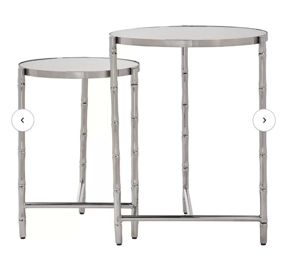 Conlon Bamboo-look Stainless Steel 2 Piece Nesting Tables; Silver - Image 0