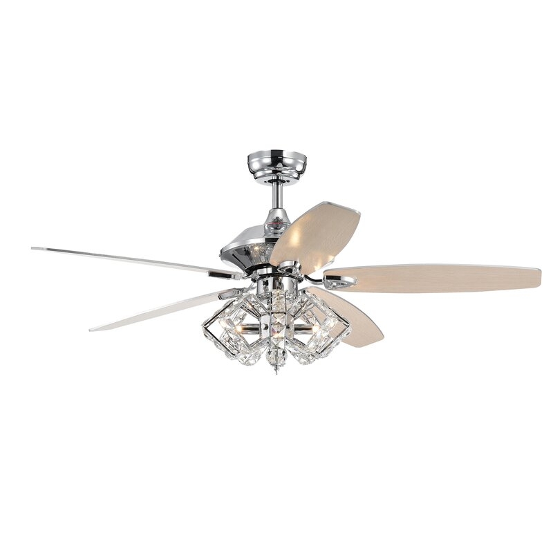 52" Wardle 5 Blade Ceiling Fan with Remote, Light Kit Included - Image 0