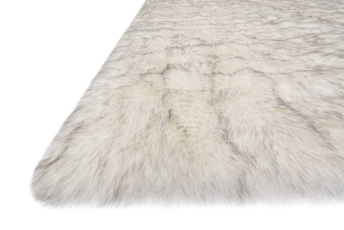 Ashleigh Faux Fur Ivory/Grey Area Rug 10' x 13' - Image 2