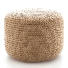 Braided Natural Indoor/Outdoor Pouf - Large - Image 0