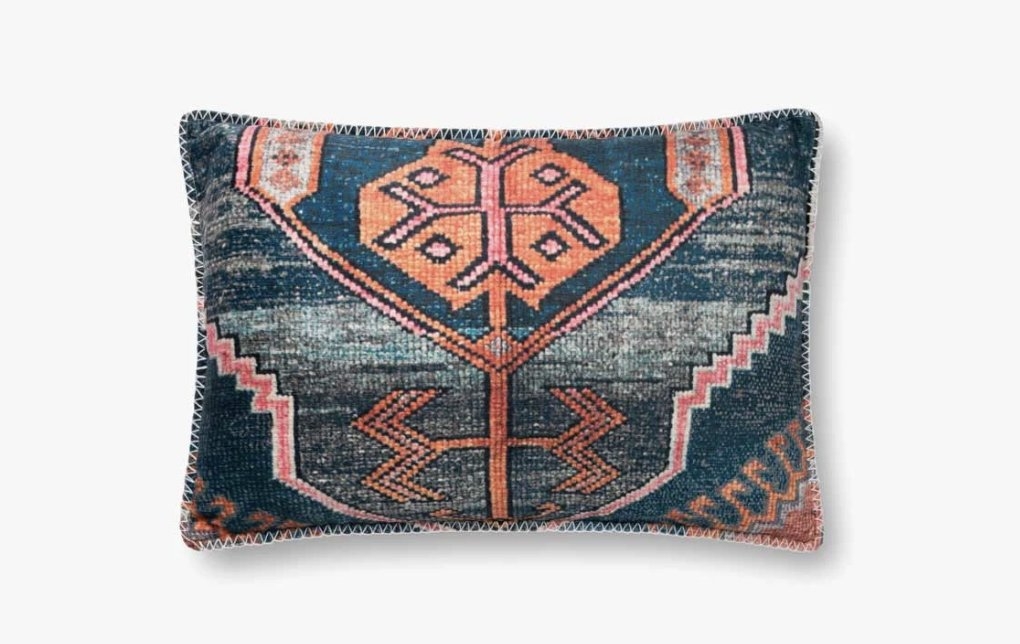 P0825 BLUE / MULTI PILLOW // 16x26 // cover only - Image 0