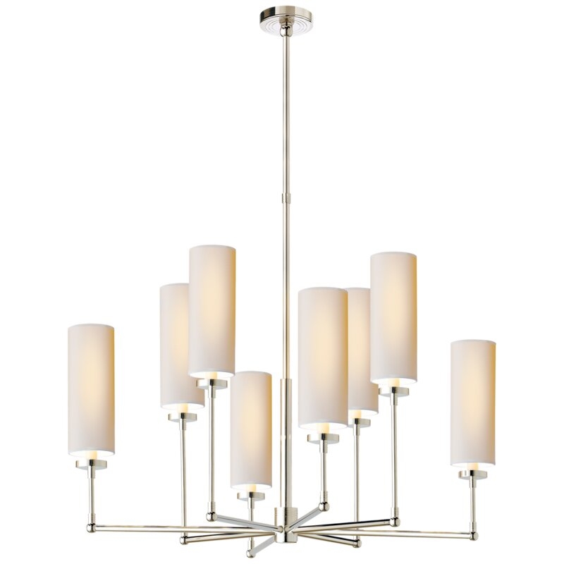 Visual Comfort Thomas O'brien 8 - Light Candle Style Tiered Chandelier Finish: Polished Nickel - Image 0