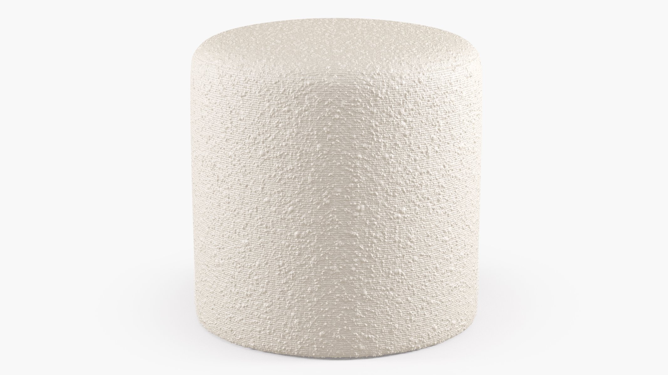 Drum Ottoman, Snow Boucle - Image 0