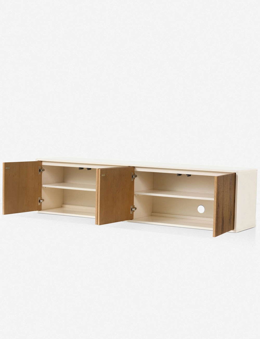 DELANCEY FLOATING MEDIA CONSOLE, NATURAL AND WHITE - Image 1