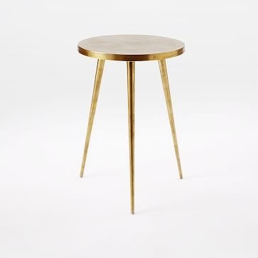 Tripod Side Table, Antique Brass - Image 1