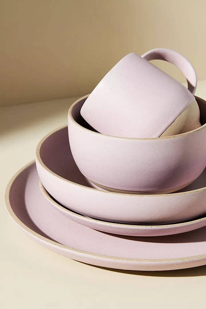 Levi Dinner Plates, Set of 4 By Anthropologie in Lilac Size S/4 dinner - Image 0