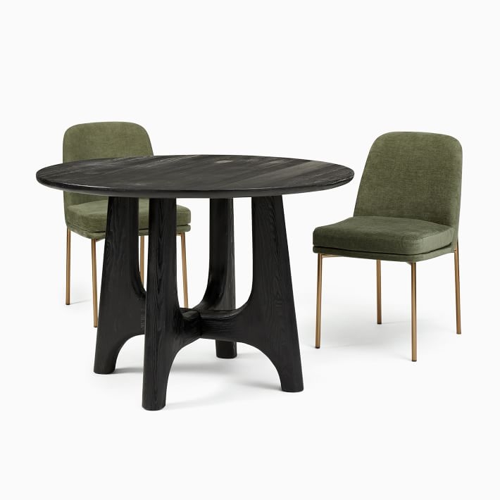 Tanner Round 44" Dining Table, Black, Black - Image 2