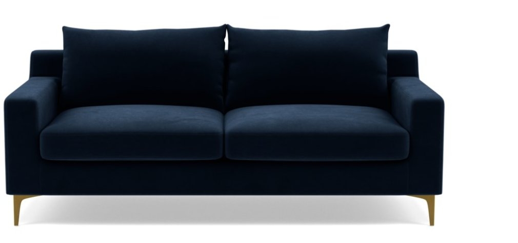 SLOAN Fabric Sofa - 87" Navy Velvet - Image 0
