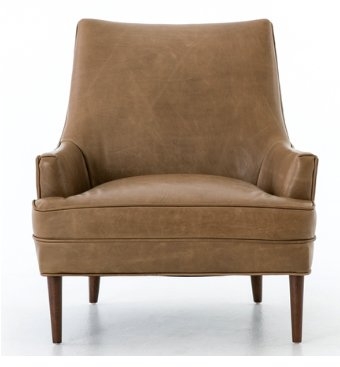 ILONA LEATHER CHAIR, TAUPE - Image 0