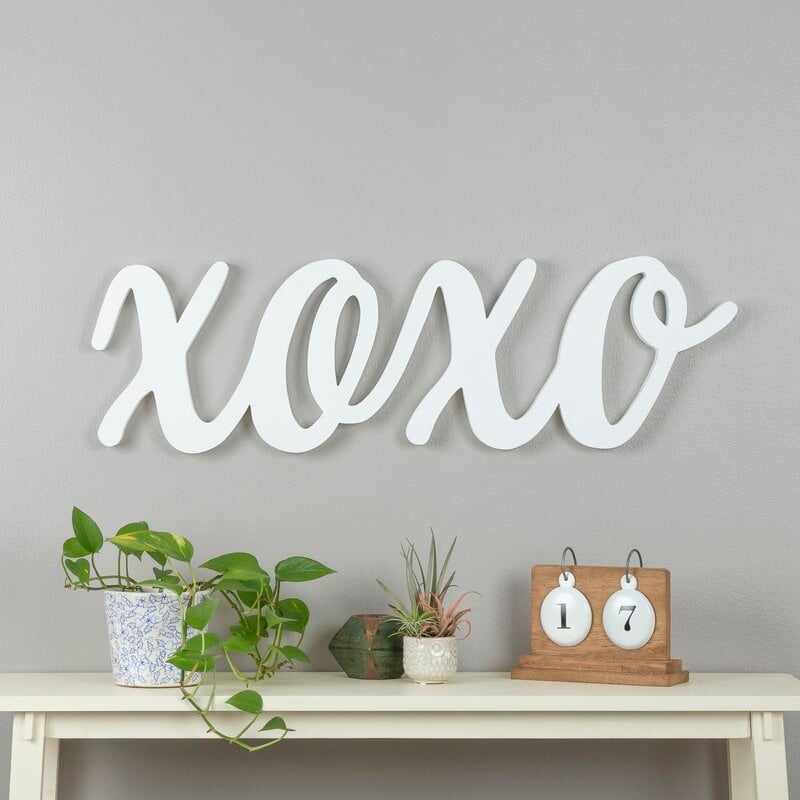 Acle Large Script XOXO Wood Cut Out Word Letter Blocks - Image 0
