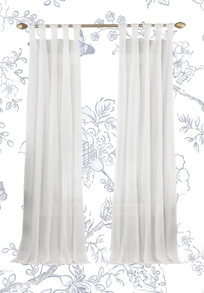 Liebert Solid Semi-Sheer Tab Top Single Curtain Panel - Image 0