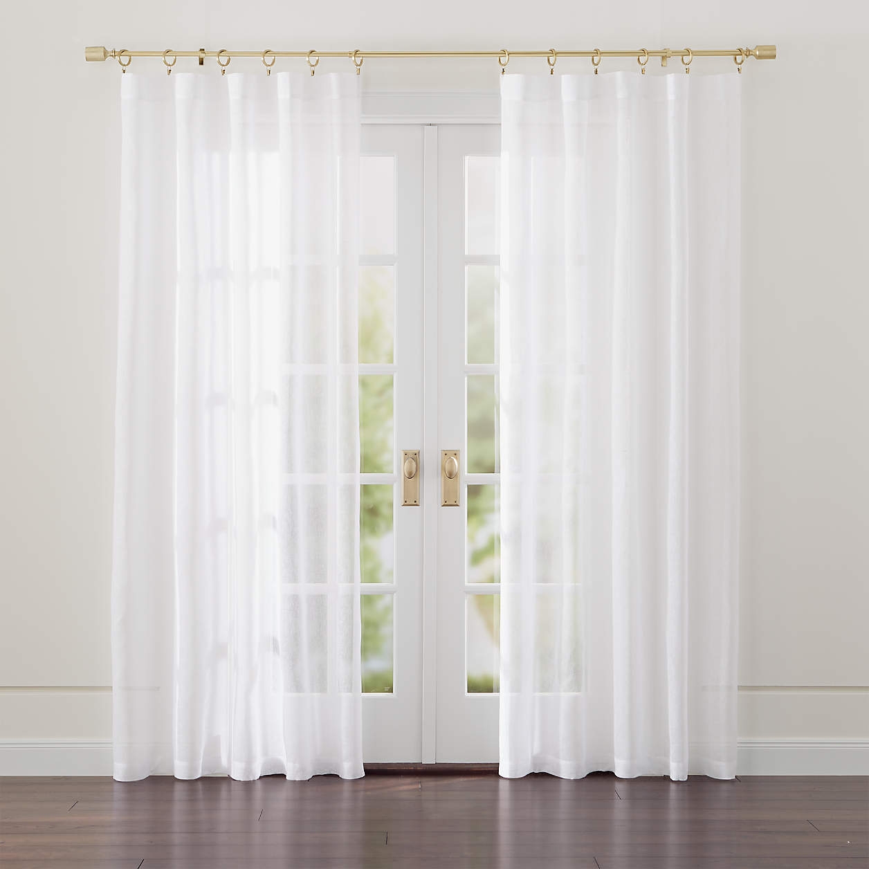 Linen Sheer Curtains, White, 52" x 96" - Image 0