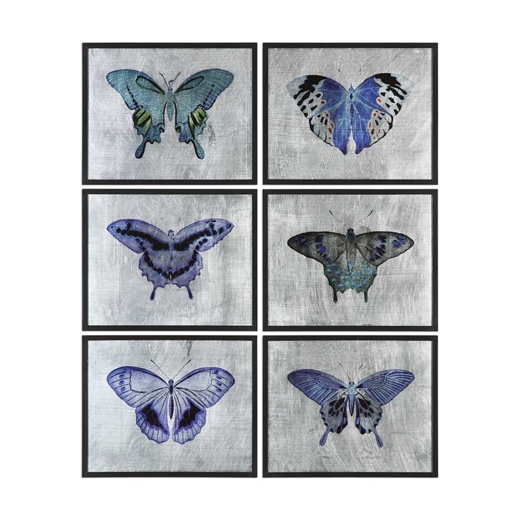 Vibrant Butterflies 6 Piece Framed Graphic Art Set - Image 0