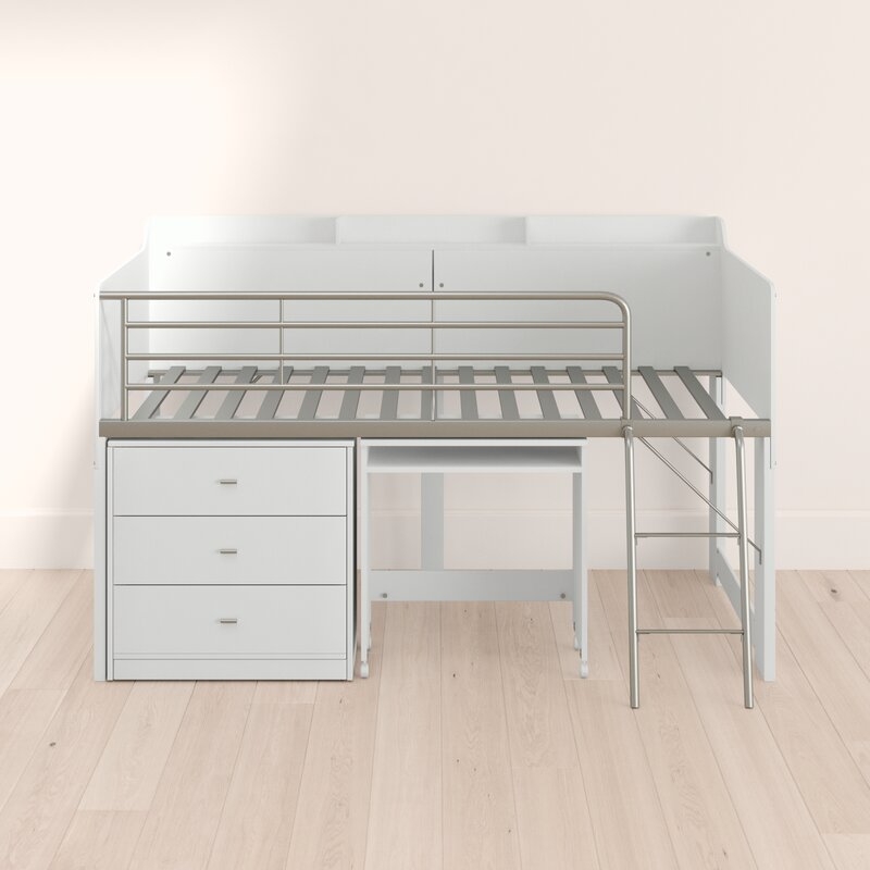 Alcester Twin Low Loft Bed With Desk And Storage - Image 1