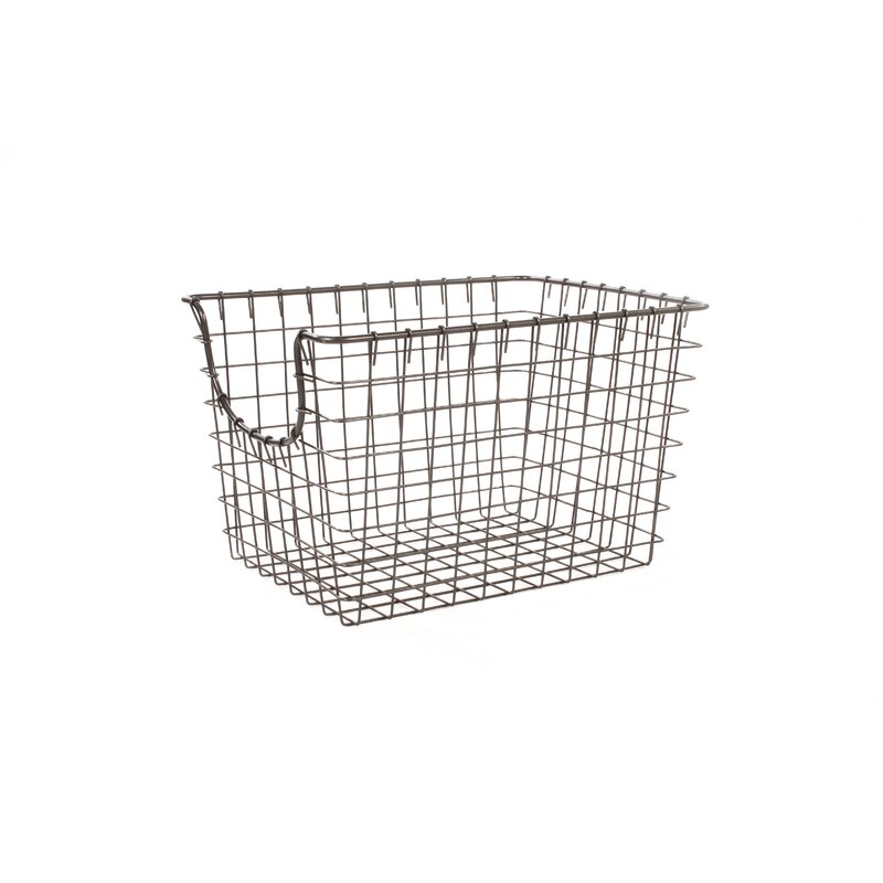 Scoop Metal/Wire Basket - Industrial Gray- 8" H x 9.5" W x 12.75" D - Image 0