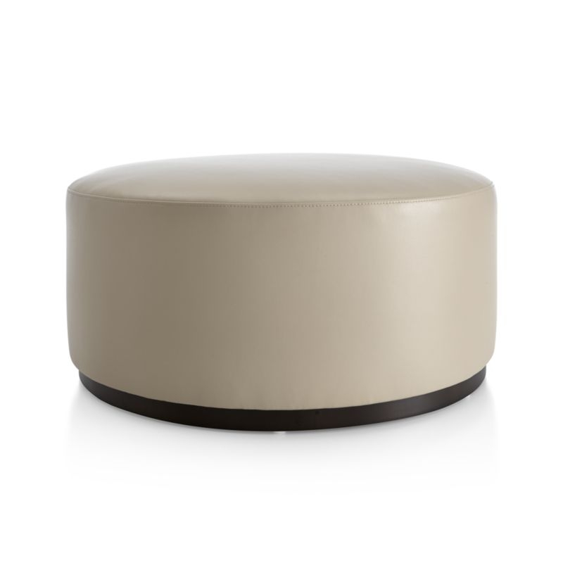 Zoey Leather Cocktail Ottoman - Image 1