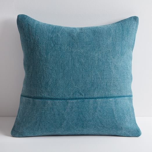 Cotton Canvas Pillow Cover, 18" Sq, Blue Teal - Image 1