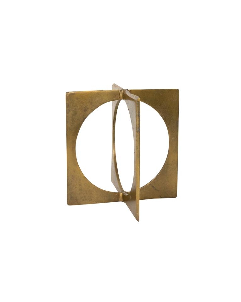 BRASS CIRCLE IN SQUARE - 8"H - Image 2
