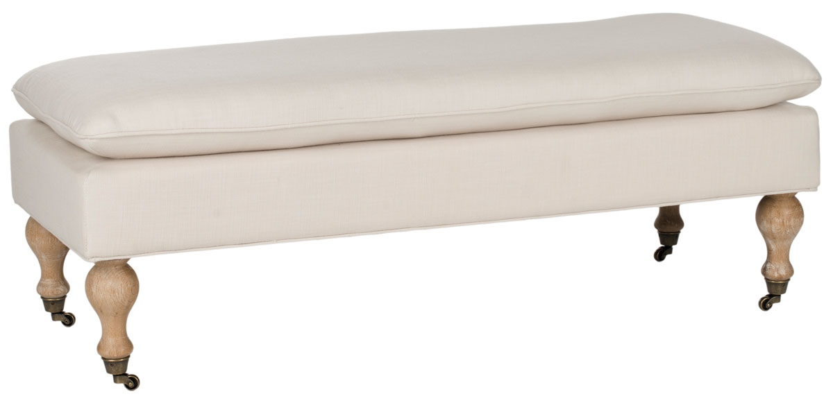 Hampton Pillowtop Bench - Cream/White Wash - Safavieh - Image 1