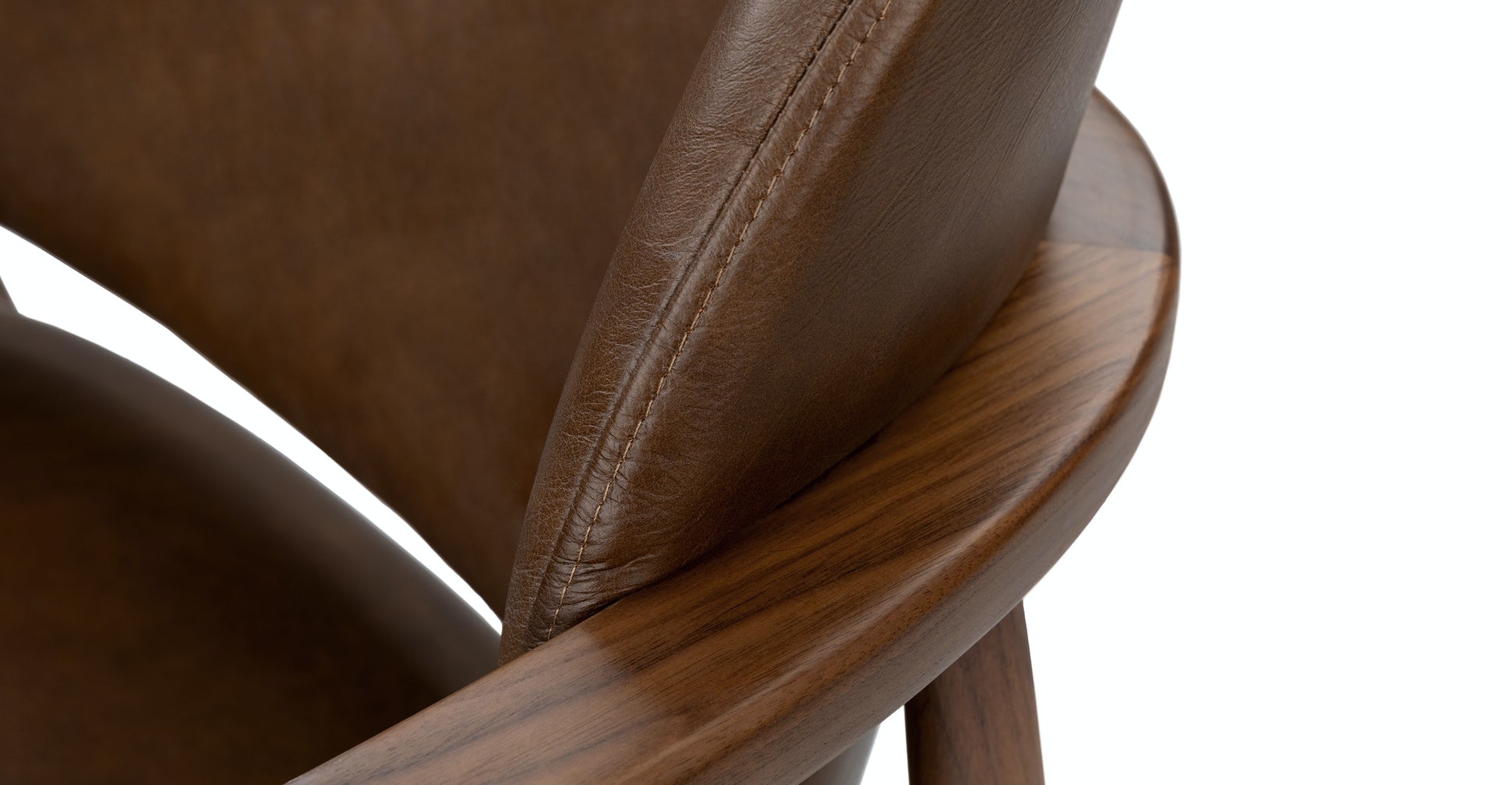 Levo brown leather lounge chair - Image 6
