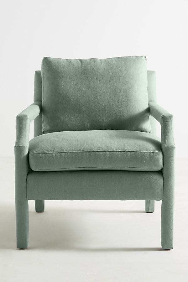 Belgian Linen Delaney Chair - Celadon - Image 1