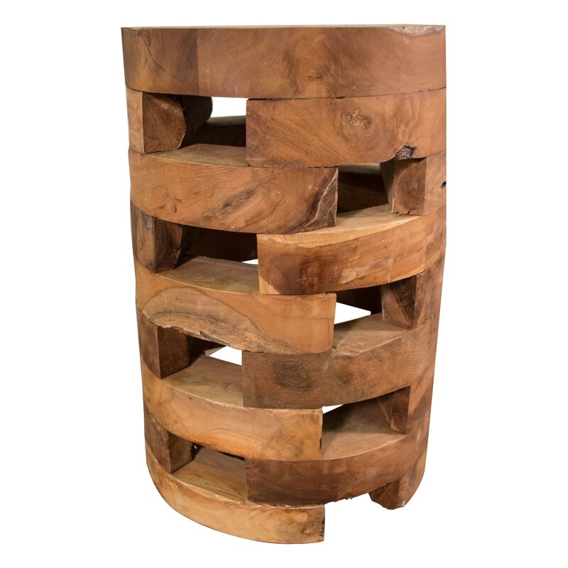 Bandla Solid Wood Drum End Table - Image 1