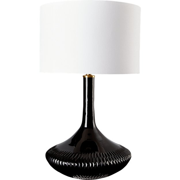 LUXOR BLACK GLASS TABLE LAMP - Image 0
