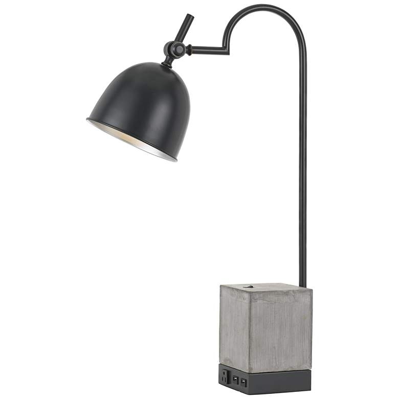 Beaumont Black and Cement Desk Lamp - Style # 40D05 - Image 0