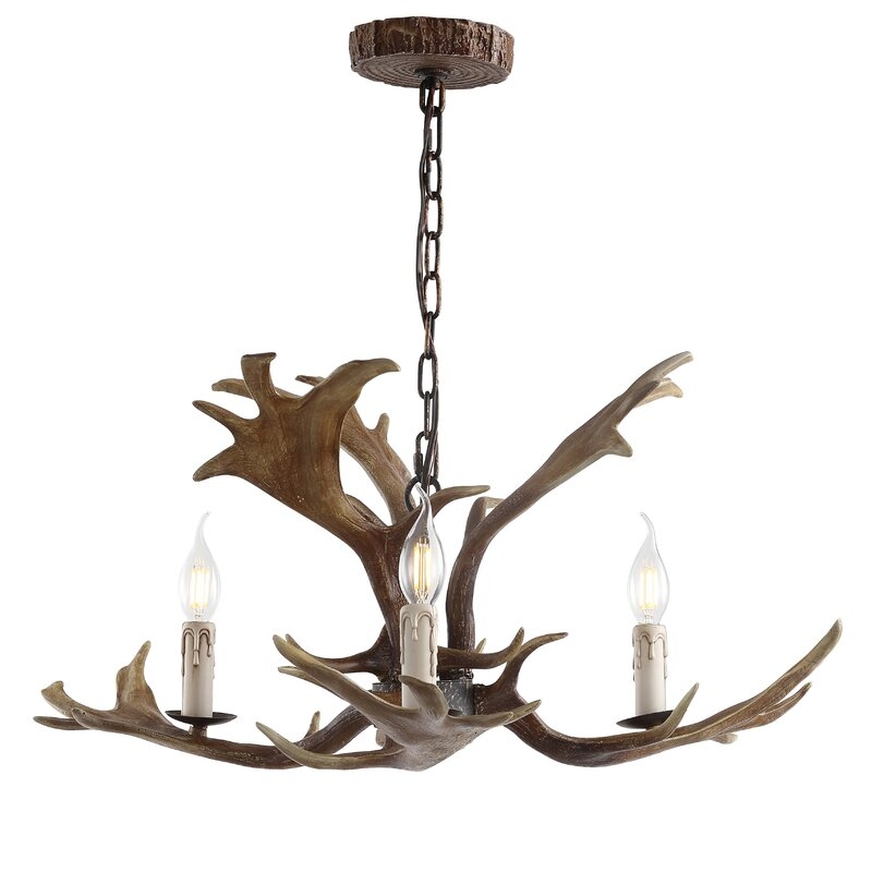 Rohrbach Antler 3-Light Candle Style Classic / Traditional Chandelier - Image 0