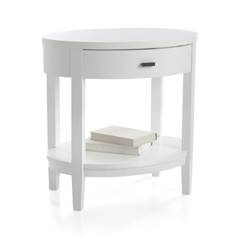 Arch White Oval Nightstand - Image 8
