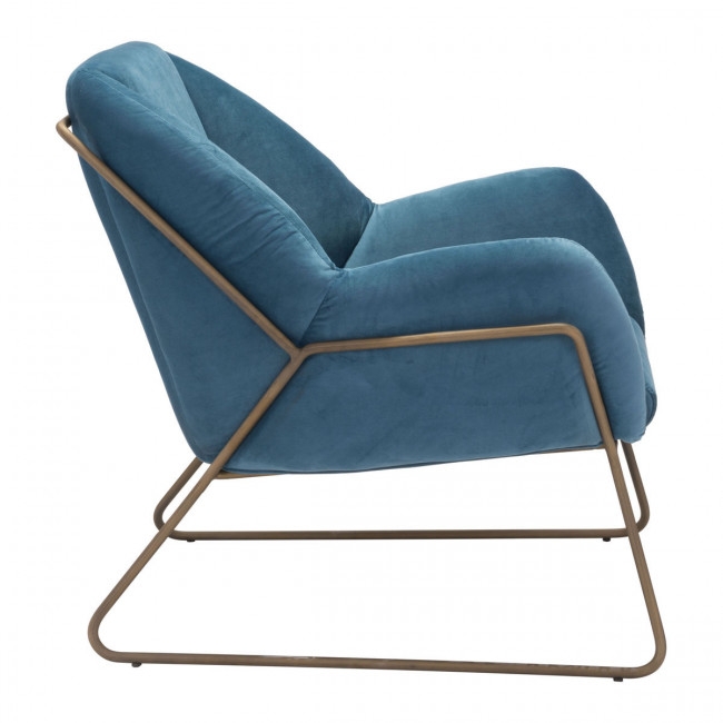 Stanza Arm Chair Blue Velvet - Image 1