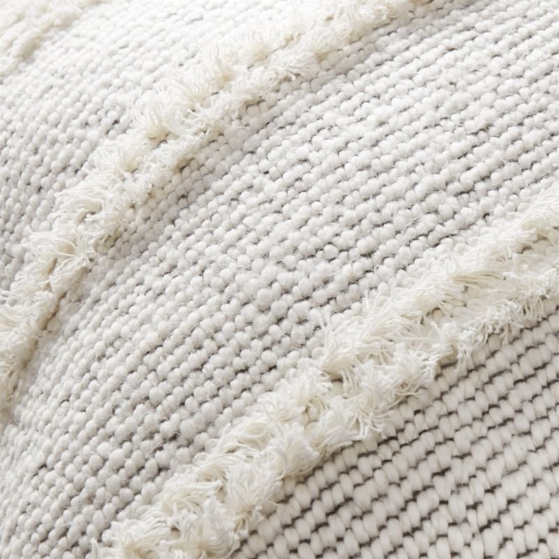 18" Liana White Tassel Pillow with Down-Alternative Insert - Image 5