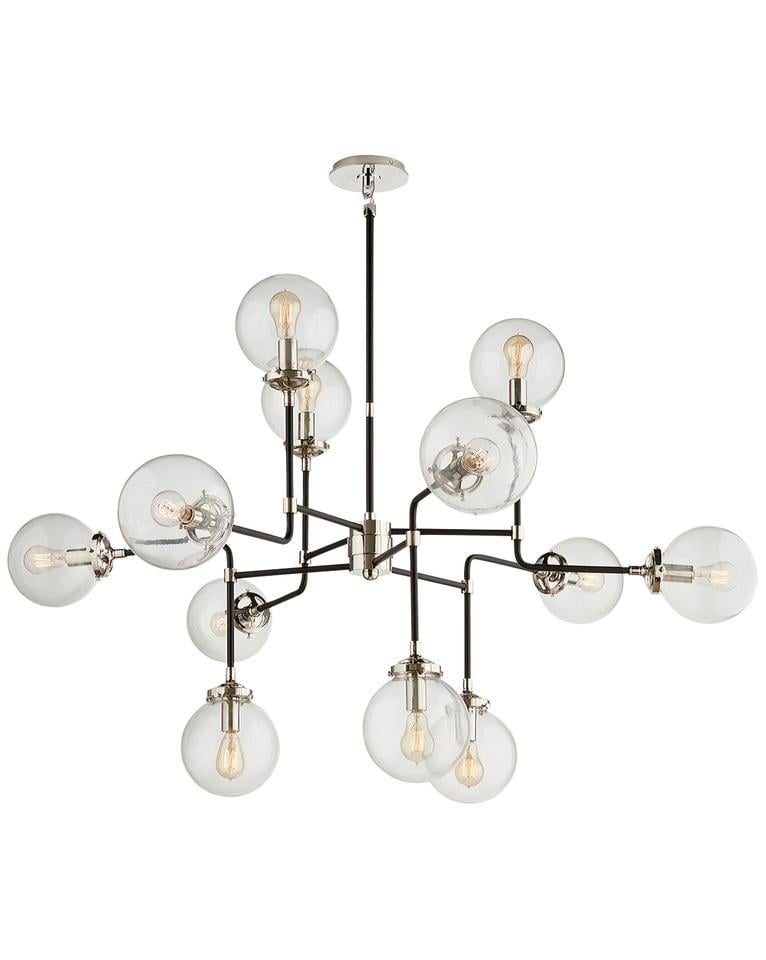 BISTRO MEDIUM CHANDELIER - POLISHED NICKEL - Image 0
