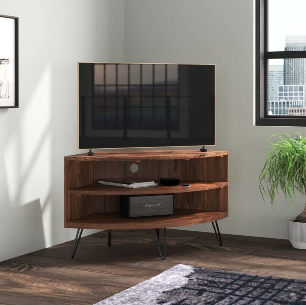 Gussie Solid Wood Corner unit TV Stand for TVs up to 43" - Image 0