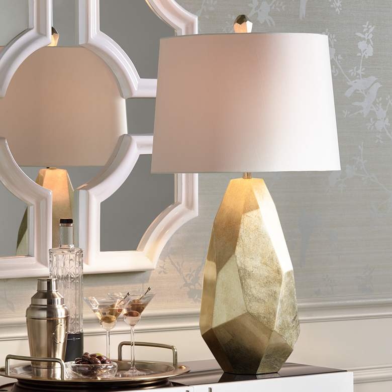 Avizza Faceted Champagne Table Lamp - Image 1