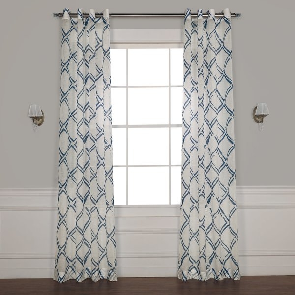 Romane Geometric Sheer Grommet Single Curtain Panel - Image 0