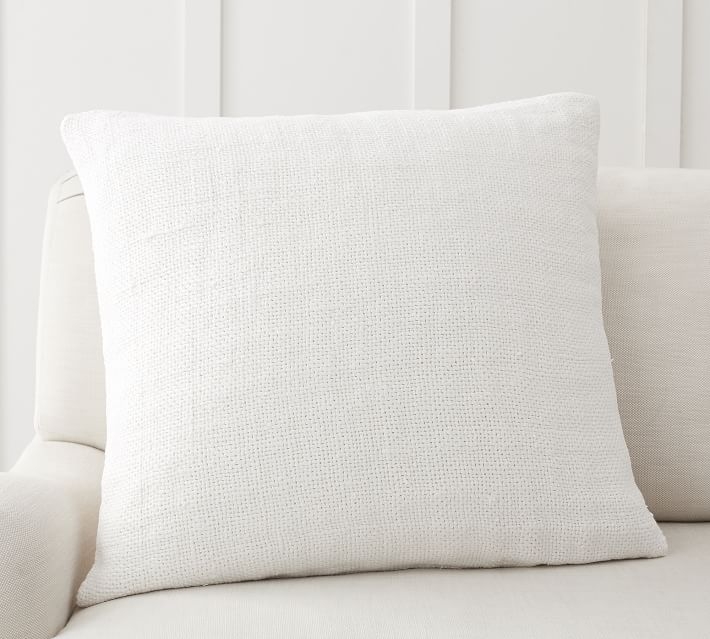 Faye Textured Linen Pillow Cover, 20", Flax - Image 0