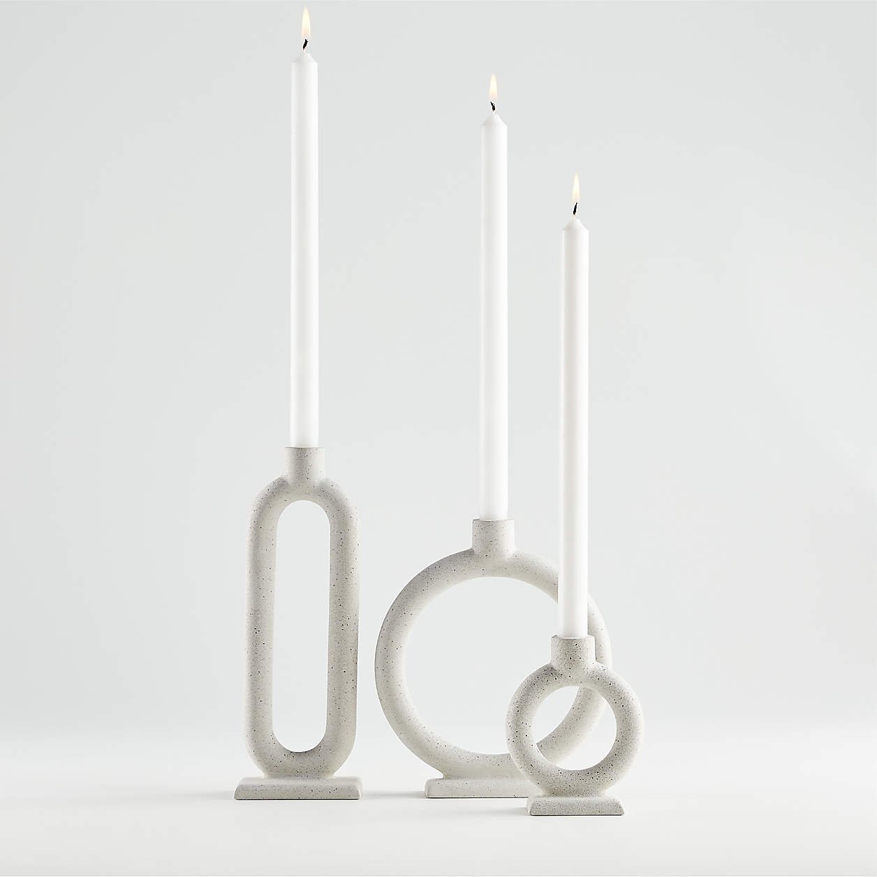 Lorin Cement Taper Candle Holders, Set of 3 - Image 0