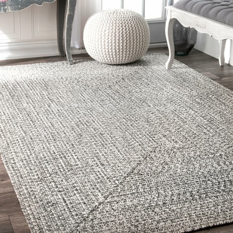 Handmade Braided Gray Indoor / Outdoor Area Rug - 8'6" x 11'6" - Image 1