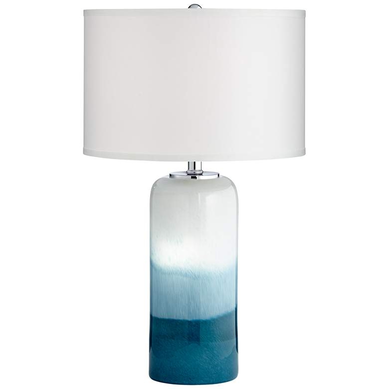 Roxanne Blue Art Glass Table Lamp with LED Night Light - Image 1