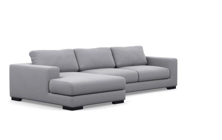 HENRY Sectional Sofa with Left Chaise - Dove Pebble Weave - Matte Black Wood Leg - 110" - Image 2