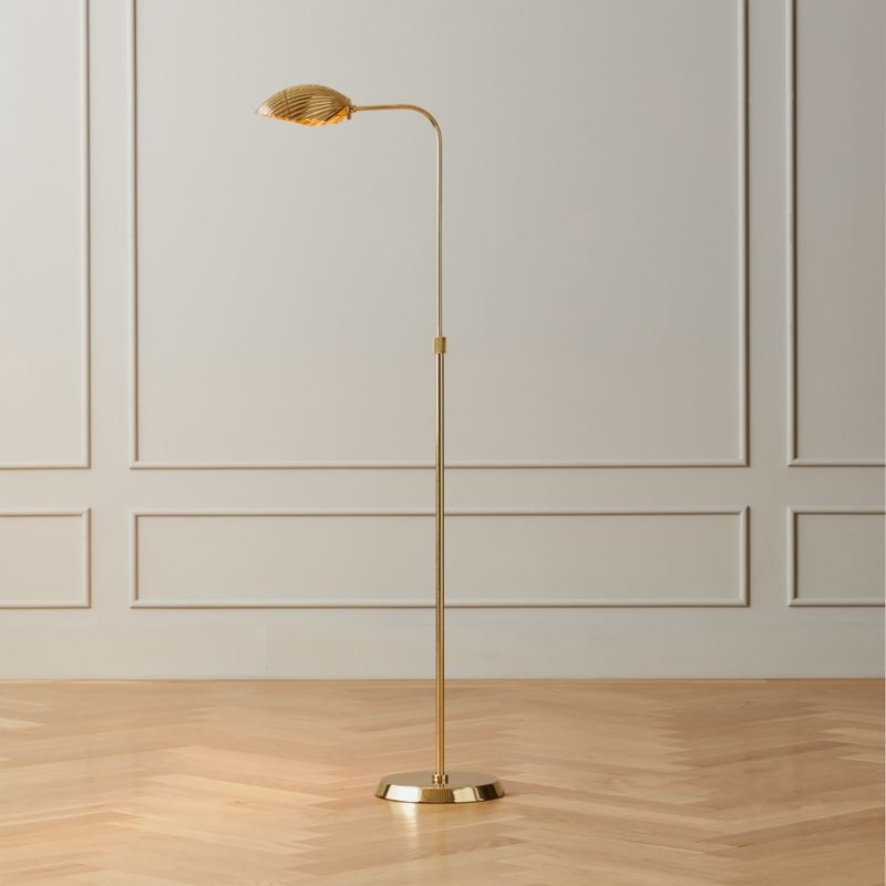 Crinkle Polished Brass Floor Lamp - Image 1