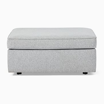 Harris Large Square Ottoman, Chenille Tweed, Irongate, Concealed Support, Poly - Image 1