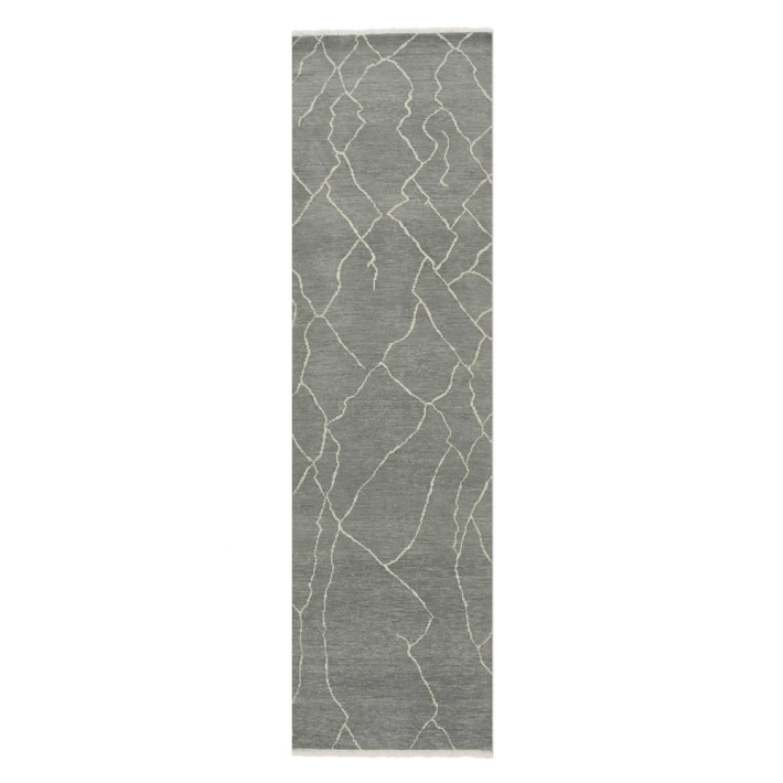 Mountain Fog Hand-Knotted Rug, Grey 3' x 10' - Image 0