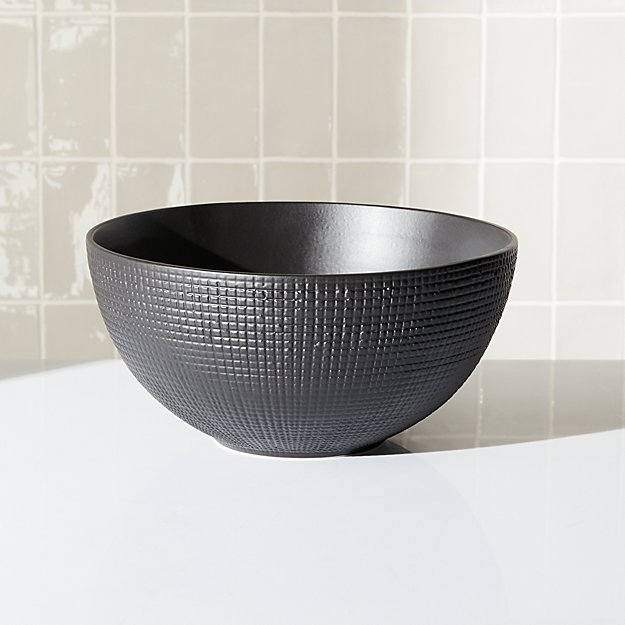 Matte Black Large Ceramic Bowl - Image 1